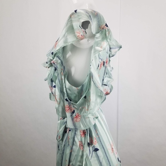 ASTR Mint Josie Ruffle Cold Shoulder Mini Dress - Picture 7 of 7